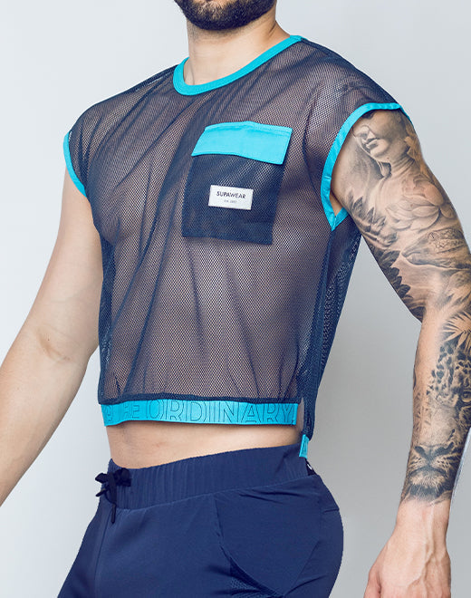 CITYBOYZ★USA Supawear Neon Mesh Shirt, vibrant see-through top with bright neon colors, perfect for bold fashion statements