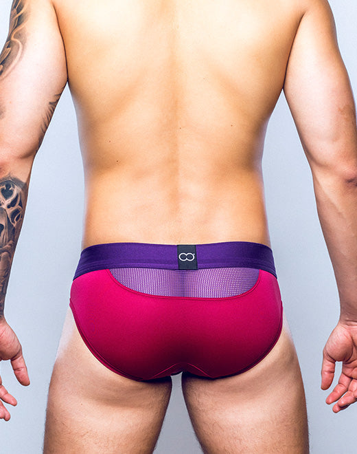 Front view of CITYBOYZ★USA 2Eros Cronus brief underwear in black, showcasing smooth fabric and comfortable fit.