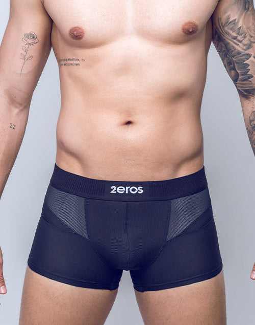 CityBoyz USA 2Eros Aktiv Hermes Trunk underwear in black, showcasing comfortable fabric and snug fit design.