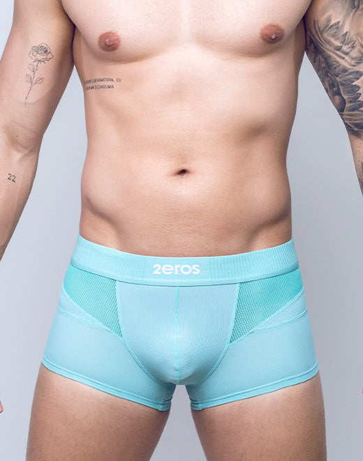 CityBoyz USA 2Eros Aktiv Hermes Trunk underwear in navy, showcasing the comfortable fit and branded waistband.