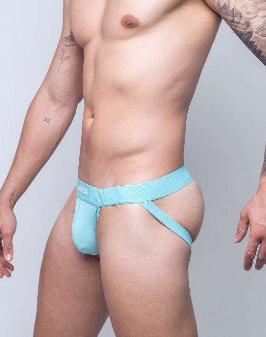 Front view of 2Eros Hermes jockstrap underwear by CITYBOYZ★USA, featuring black fabric and supportive waistband.