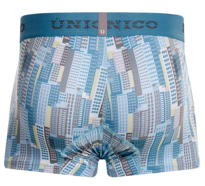 Blue Unico Ocarina Trunk by CITYBOYZ★USA, showing a sturdy, compact storage trunk with metal latches and a textured surface.