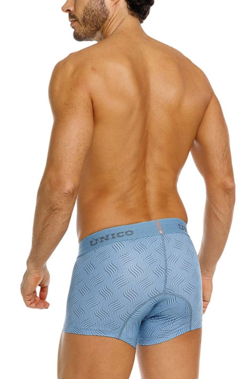 Blue Unico Lenoso trunk by CITYBOYZ★USA featuring a sleek design and durable fabric, shown open with a spacious interior.