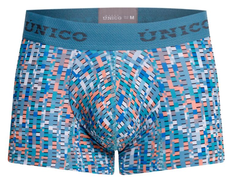 Blue Unico Lignina Trunk by CITYBOYZ★USA with sturdy leather handles and metal accents, featuring a spacious interior for storage.