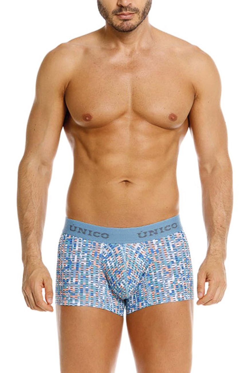 Blue Unico Lignina Trunk by CITYBOYZ★USA featuring sturdy wood construction and metal hardware, open view showing spacious interior.