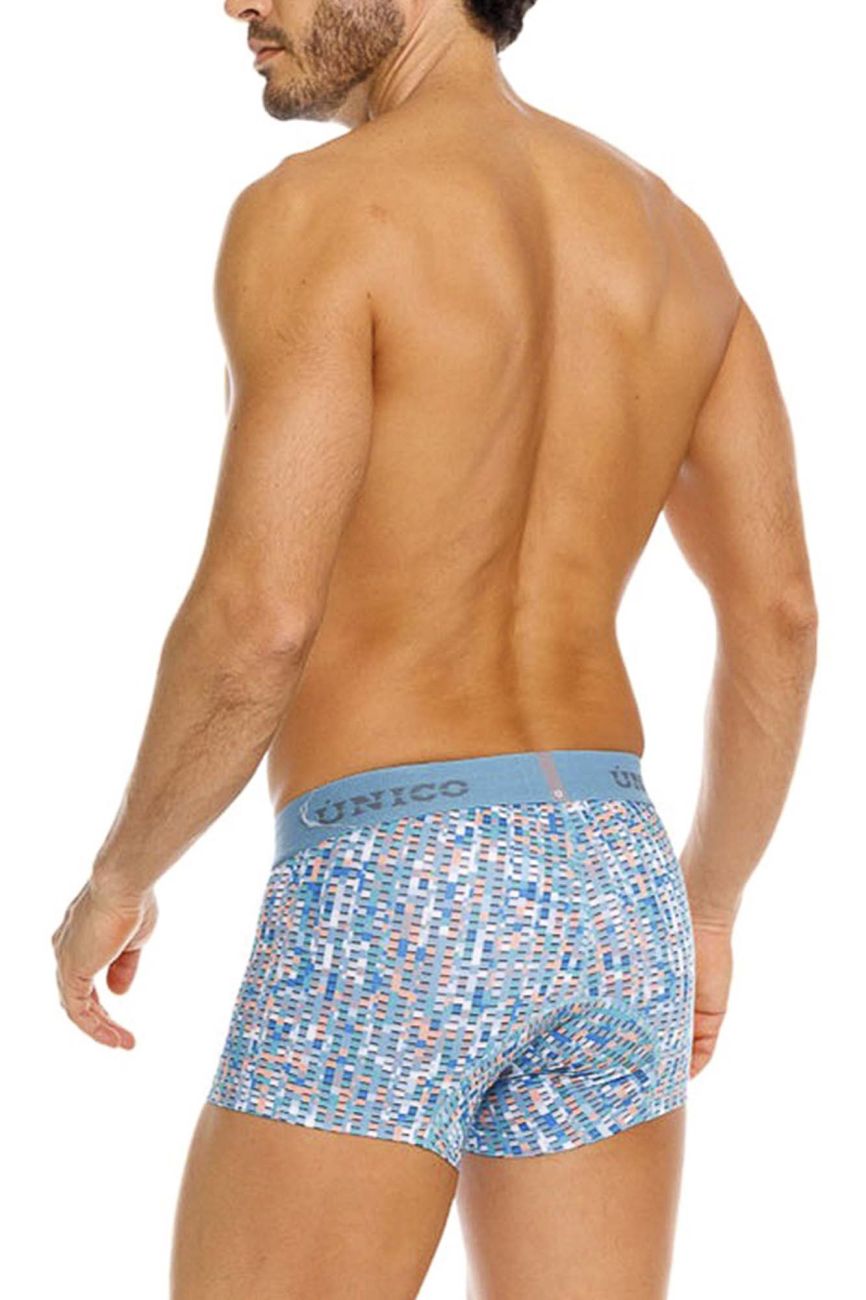 Blue Unico Lignina Trunk by CITYBOYZ★USA with sturdy design and natural wood finish, featuring metal hardware and leather accents.