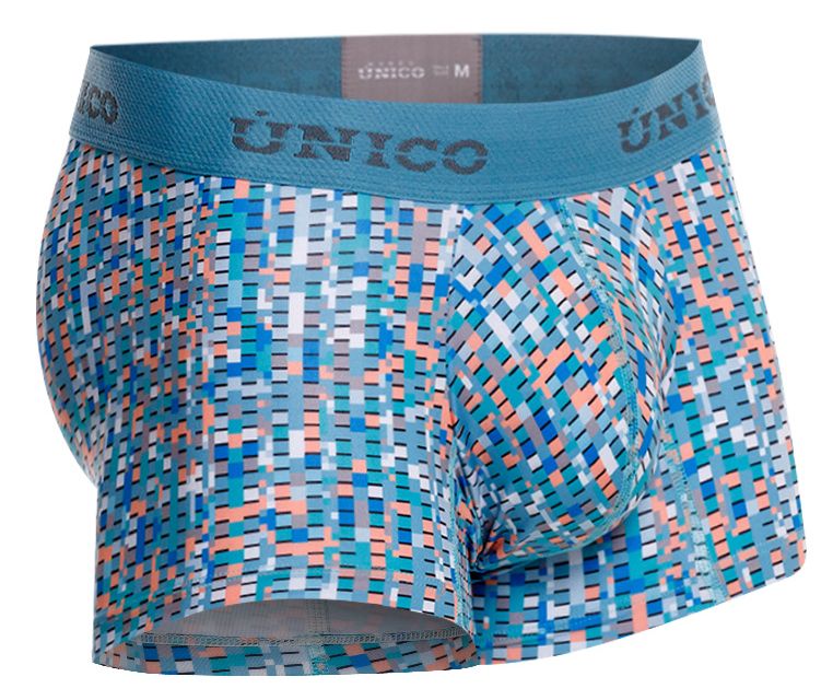 Blue Unico Lignina Trunk by CITYBOYZ★USA, showing a stylish wooden storage trunk with metal accents and leather handles.