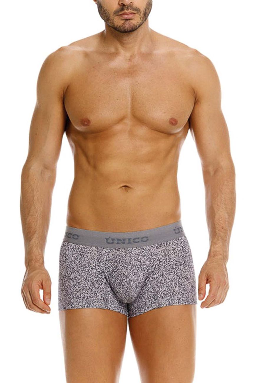 Gray Unico suede trunk by CITYBOYZ★USA with sleek design and soft suede texture, shown open revealing interior compartments.