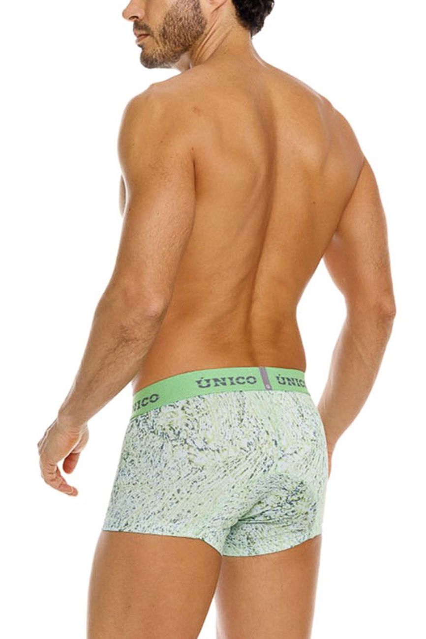 Green Unico Hunos Trunk by CITYBOYZ★USA, stylish fabric trunk with adjustable waistband and multiple compartments.