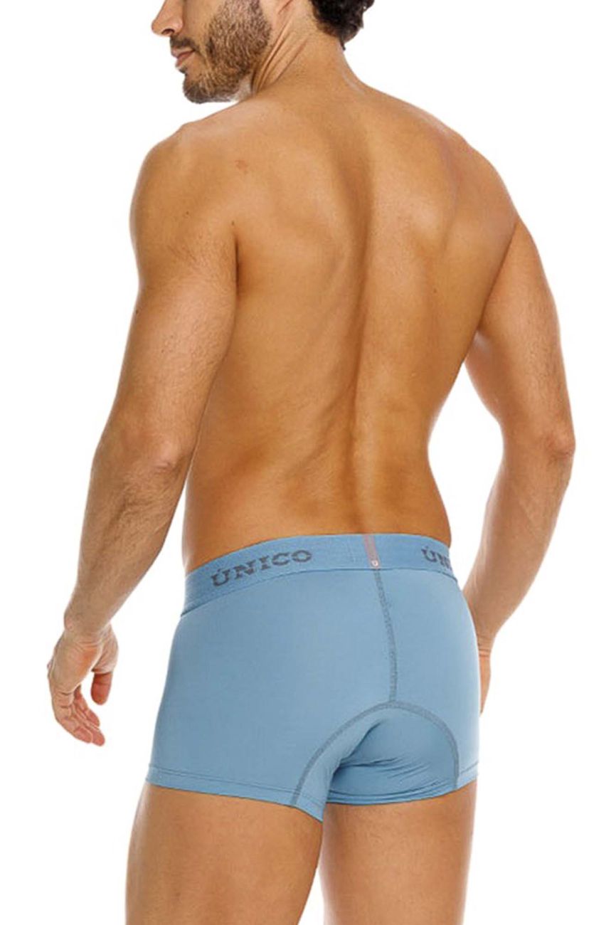 Blue Unico Ventisca trunk by CITYBOYZ★USA featuring durable fabric and spacious design, displayed on a hanger.