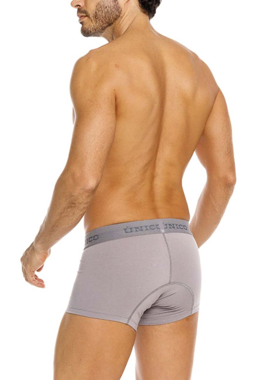 Gray Unico Ruano trunk by CITYBOYZ★USA featuring sturdy construction and metal accents, placed on a wooden surface.