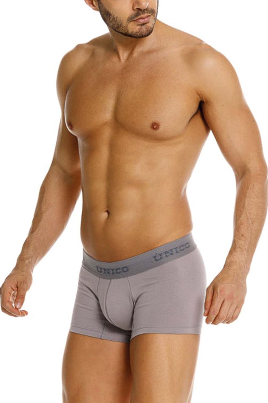 Gray Unico Ruano trunk by CITYBOYZ★USA with sturdy leather handles and metal accents, showing the front view of the stylish storage trunk.