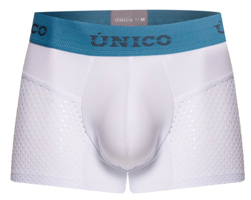 White Unico Sedoso trunk by CITYBOYZ★USA, featuring smooth fabric and classic trunk design with waistband and leg openings.