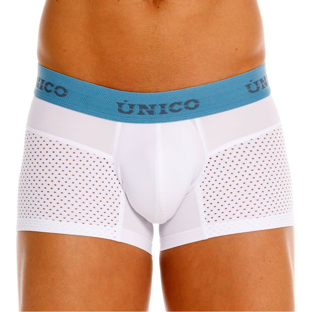 White Unico Sedoso trunk by CITYBOYZ★USA, showcasing a sleek, comfortable men's trunk with smooth fabric and modern design.