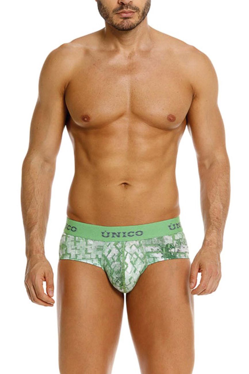 Green Unico Piramide Brief by CITYBOYZ★USA, featuring a sleek, modern design and comfortable fit, shown on a model.