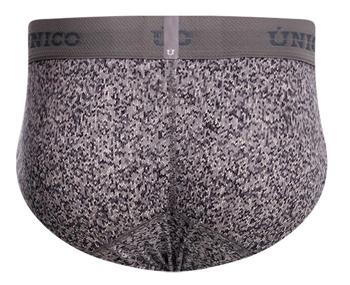 Gray Unico Suede Brief by CITYBOYZ★USA, showcasing smooth suede fabric and classic brief design on a white background.