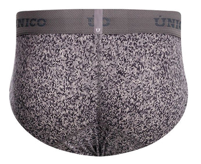 Gray Unico Suede Brief by CITYBOYZ★USA, showcasing smooth suede fabric and classic brief design on a white background.