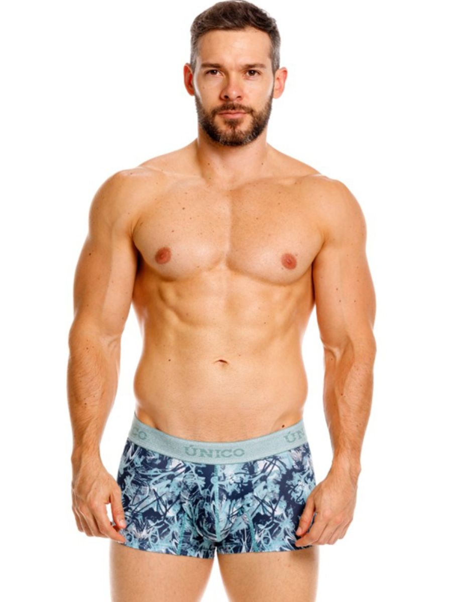 Blue Unico Tags Trunk by CITYBOYZ★USA featuring a comfortable, stylish trunk with a branded waistband and modern design.