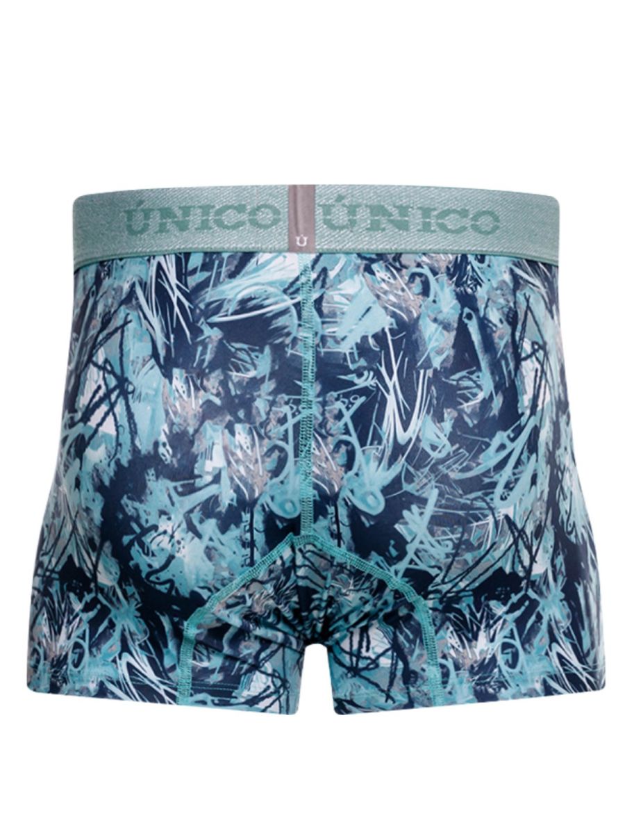 Blue Unico Tags Trunk by CITYBOYZ★USA showing the waistband and fabric detail.