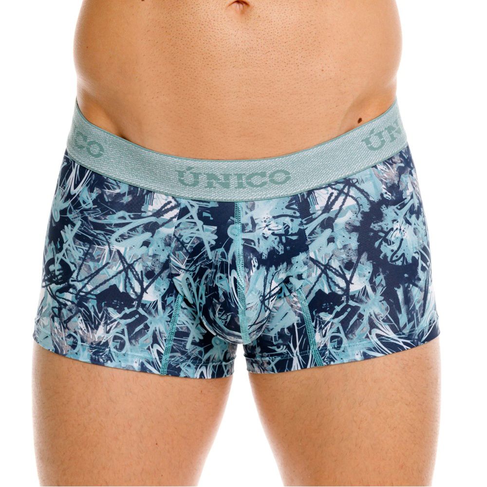 Blue Unico Tags Trunk by CITYBOYZ★USA, men's trunk underwear with a fitted design and comfortable waistband.