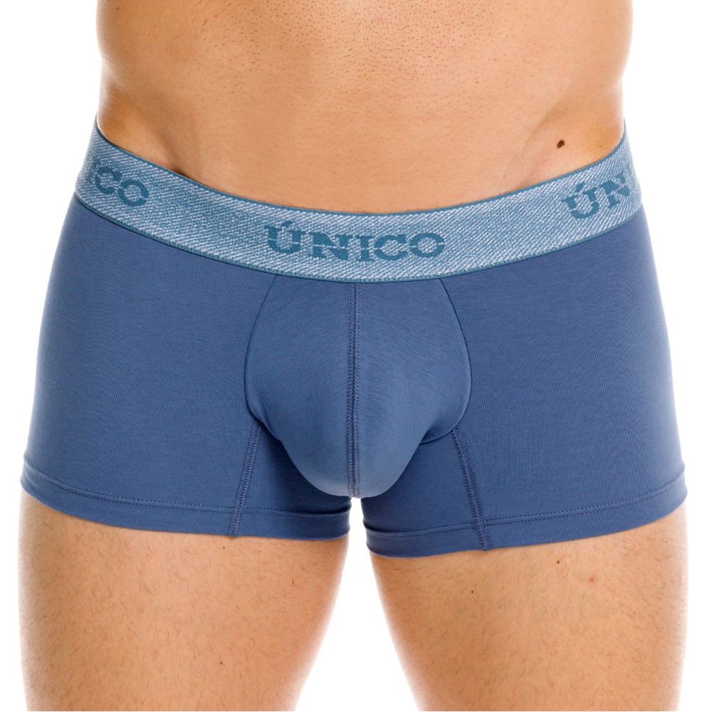 Teal Unico Classic Trunk by CITYBOYZ★USA, showing smooth fabric and classic design, laid flat.