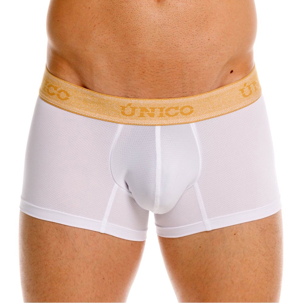 White Unico Amber trunk by CITYBOYZ★USA with sleek design and sturdy build, shown from a front view.