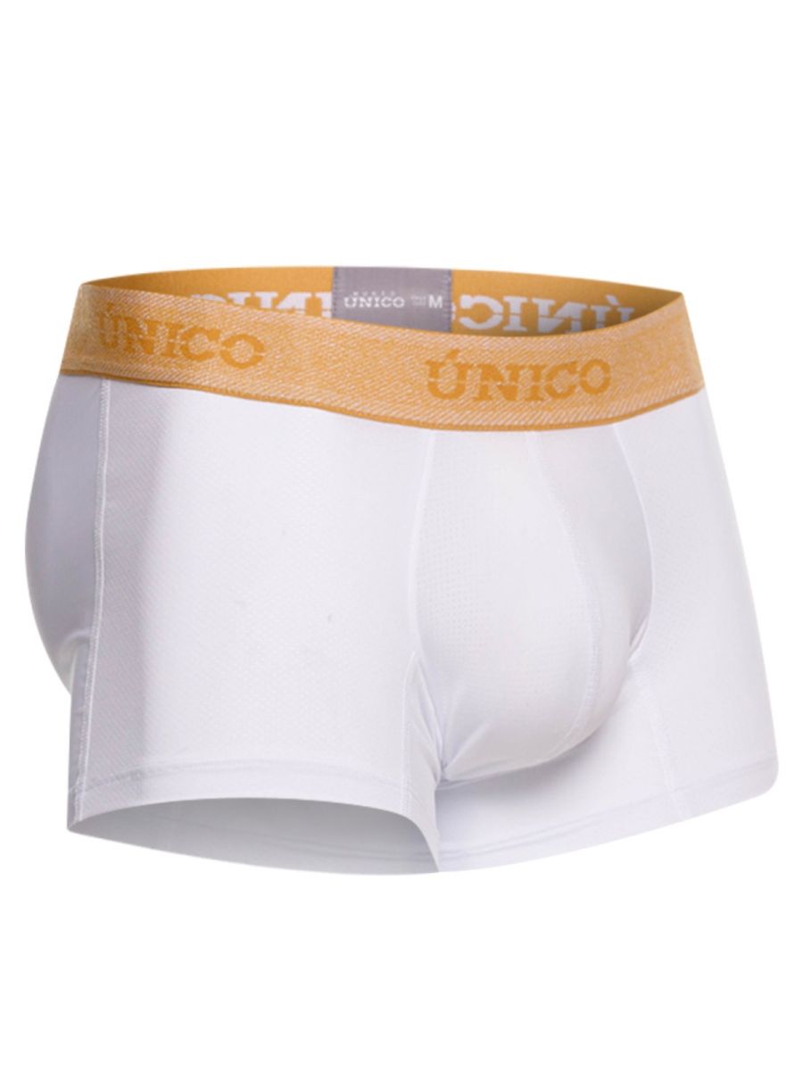 Unico Amber Trunk by CITYBOYZ USA featuring white fabric with a spacious, sturdy design and leather accents.