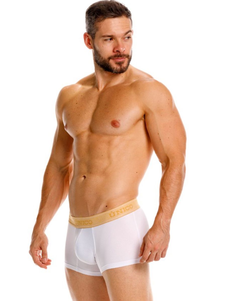 White Unico Amber trunk by CITYBOYZ★USA, featuring a sturdy fabric design with reinforced edges and a sleek, modern appearance.