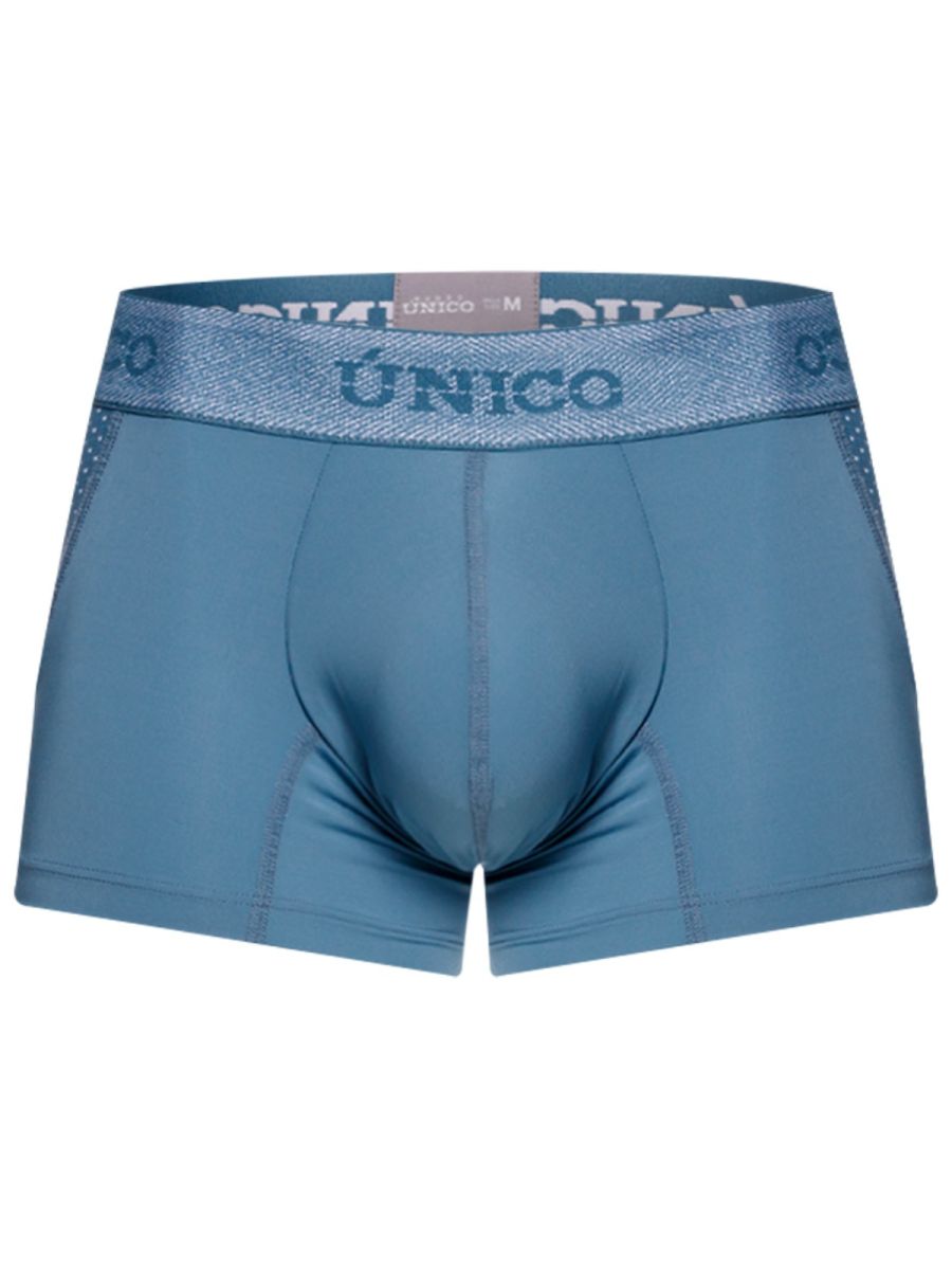 Blue Unico Classic Trunk by CITYBOYZ★USA, showing the comfortable fitted trunks with a smooth waistband and classic design.