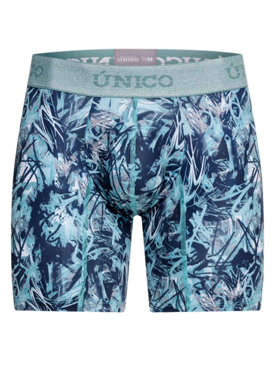 Blue Unico Tags Boxer Briefs by CITYBOYZ★USA, featuring comfortable fit and branded waistband, displayed on a plain background.
