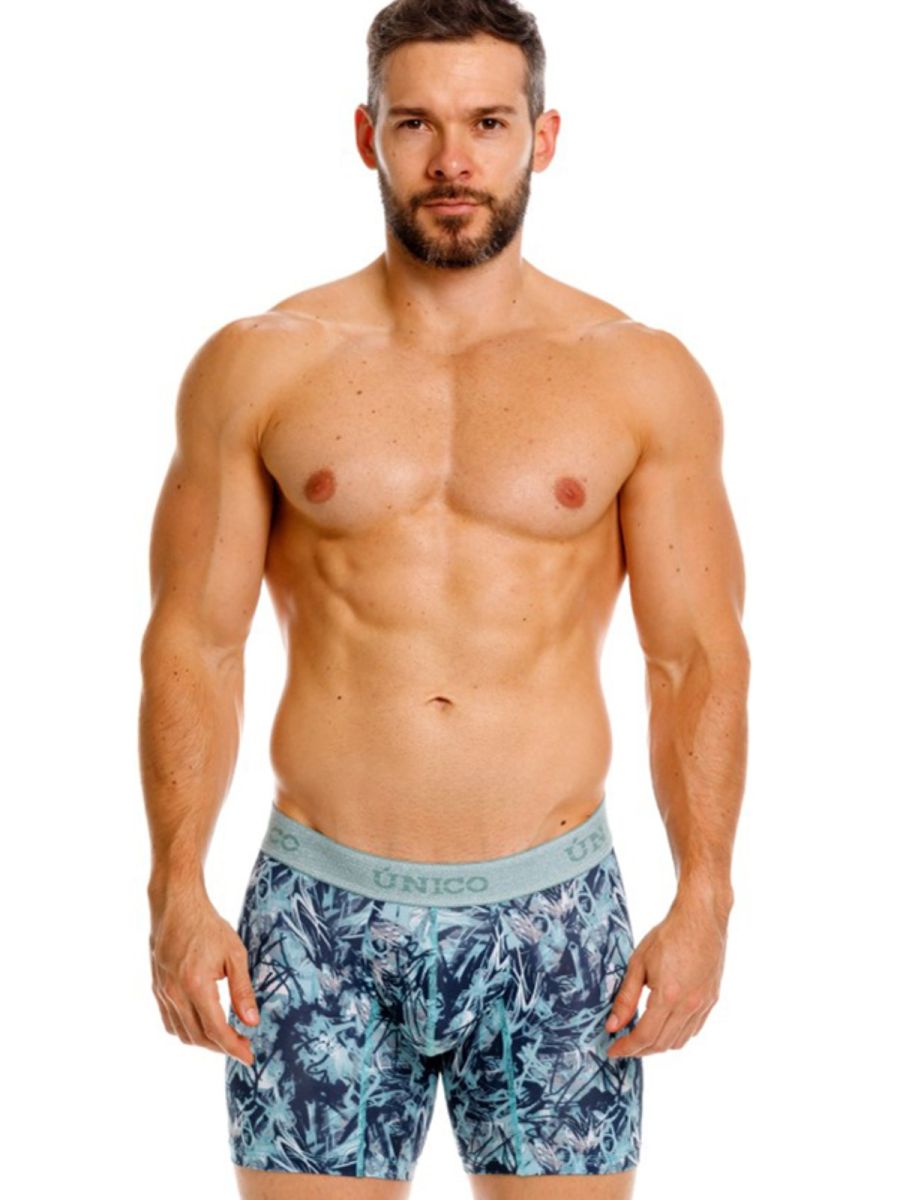 Blue Unico Tags Boxer Brief by CITYBOYZ★USA, showing soft fabric and comfortable fit on a model.