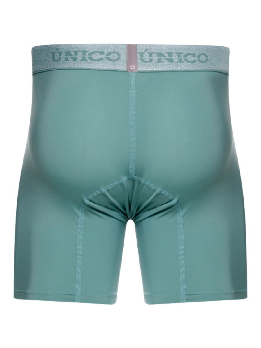 Green Unico ceramic boxer brief by CITYBOYZ★USA, close-up view showing comfortable fit and soft fabric.