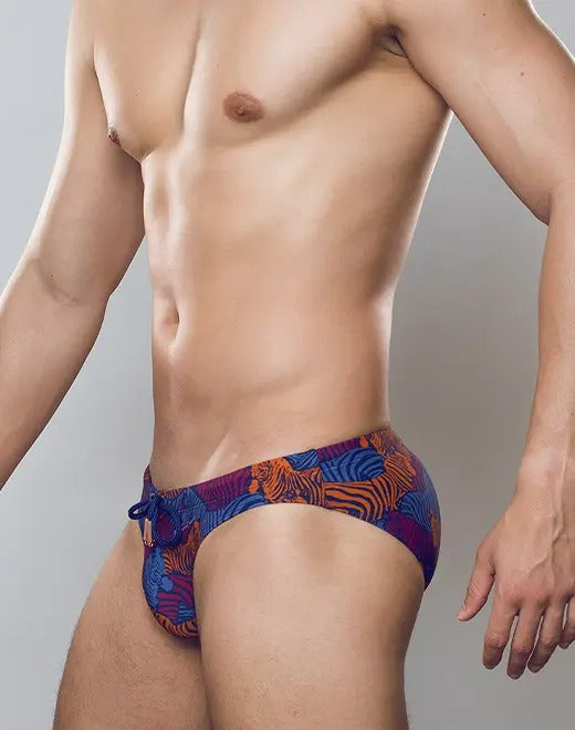 CityBOYZ USA 2Eros Stallion print swim brief featuring a vibrant, detailed stallion design on lightweight, comfortable swimwear.