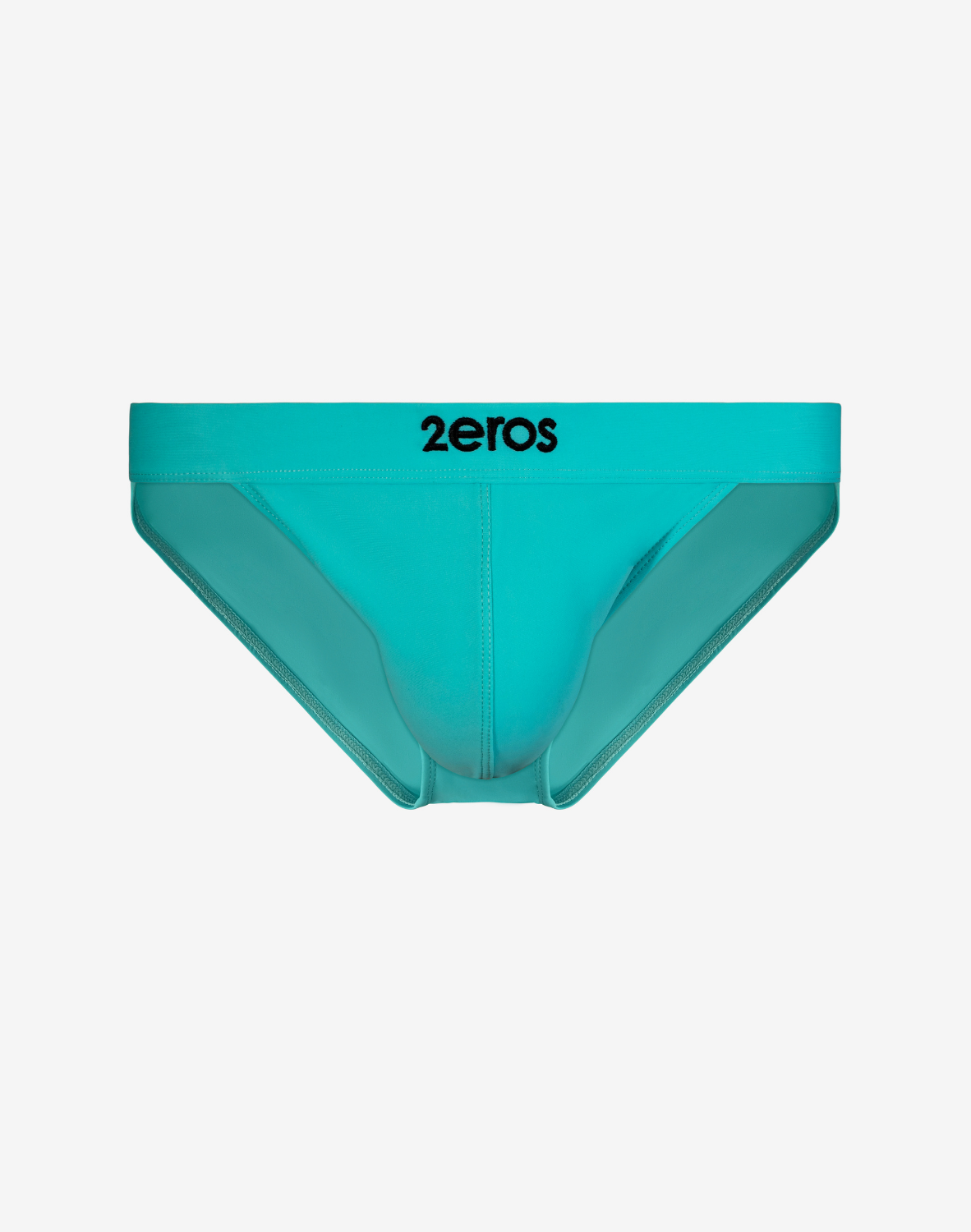 Neon blue 2Eros Encore Swim Tanga V50 by CITYBOYZ★USA, snug swim brief with vibrant color and modern fit, shown on model.