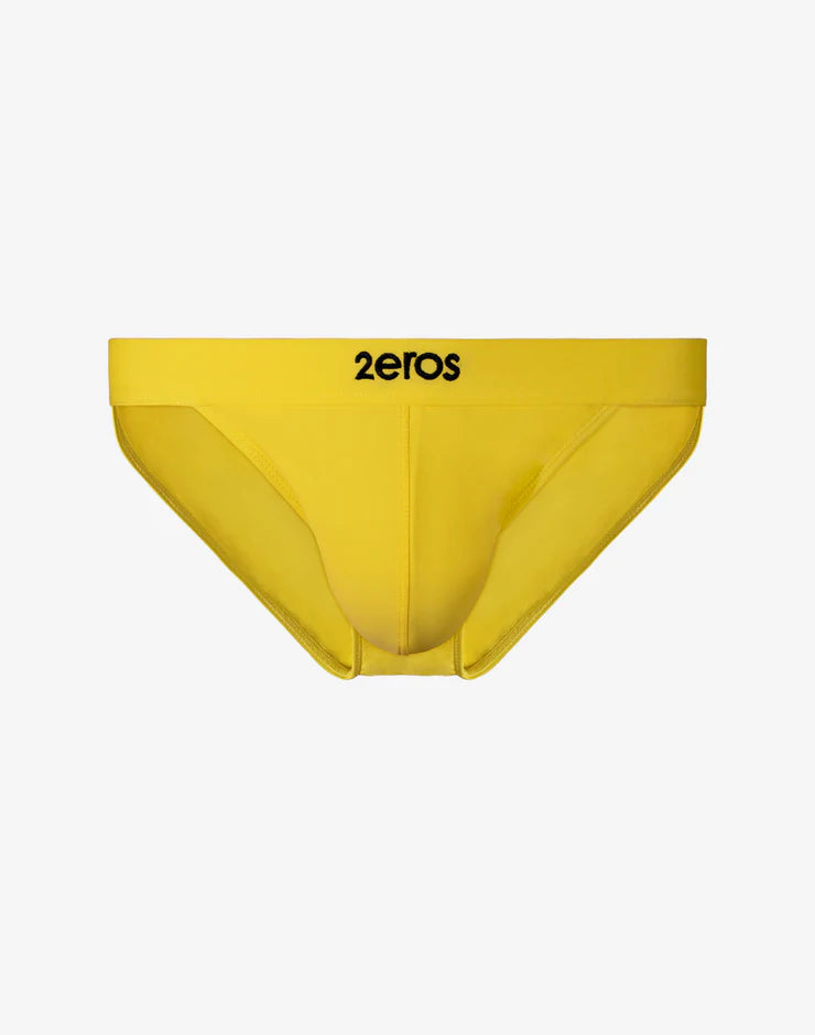 Bright neon yellow swim brief from CITYBOYZ★USA, 2Eros Encore Swim Tanga V50 style with sleek fit and vibrant color.