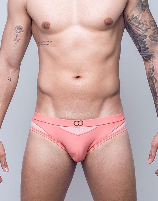 Black men's swim brief from CITYBOYZ★USA 2Eros BLK Label No.6 swimwear, featuring a sleek, fitted design for swimming and beachwear.