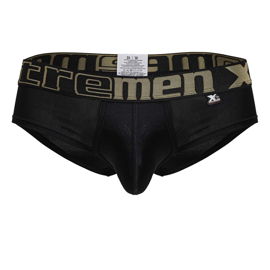 Black Xtremen microfiber brief by CITYBOYZ USA featuring a sleek design and comfortable fit.