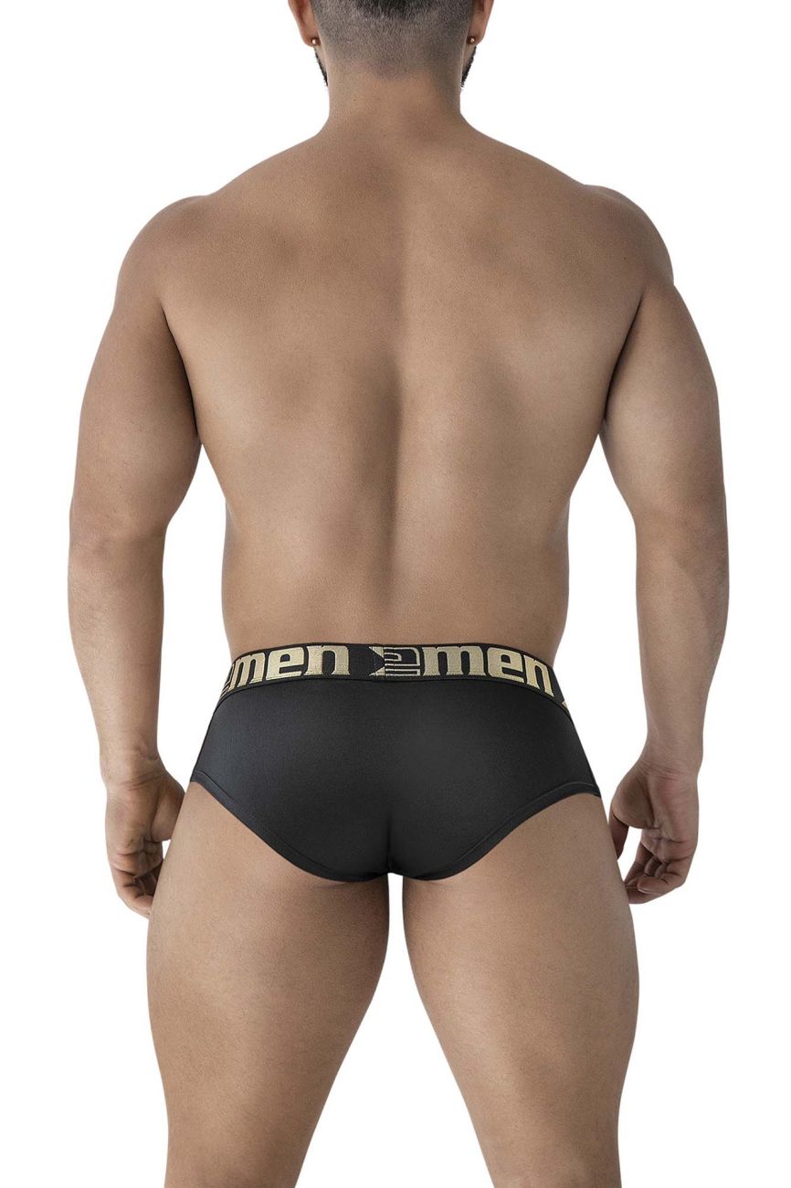 Black Xtremen microfiber brief by CITYBOYZ★USA, featuring a close-up of the sleek, comfortable men's underwear fabric and design.