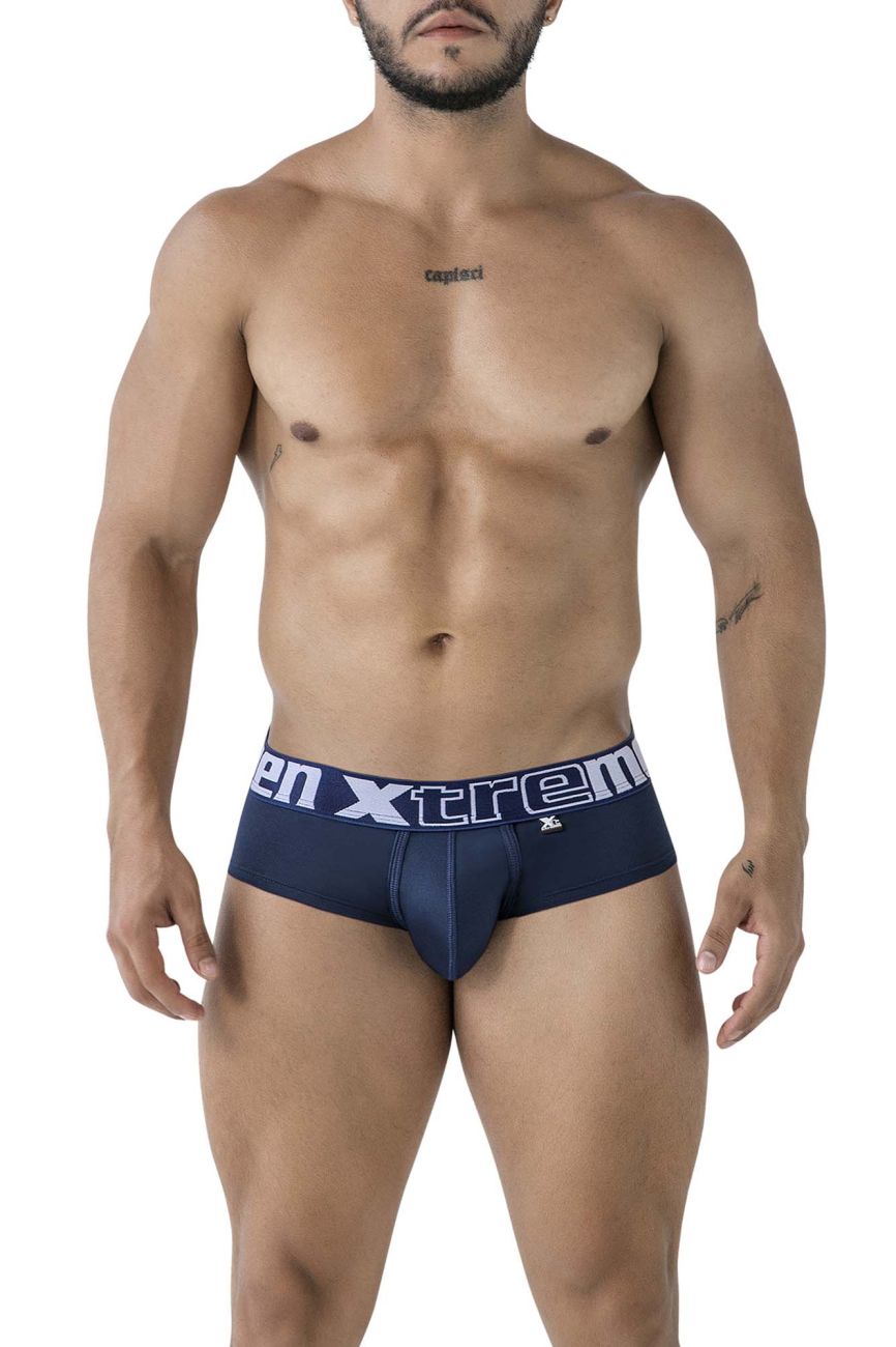Navy Xtremen microfiber brief by CITYBOYZ USA, showcasing smooth fabric and comfortable fit for men's underwear.