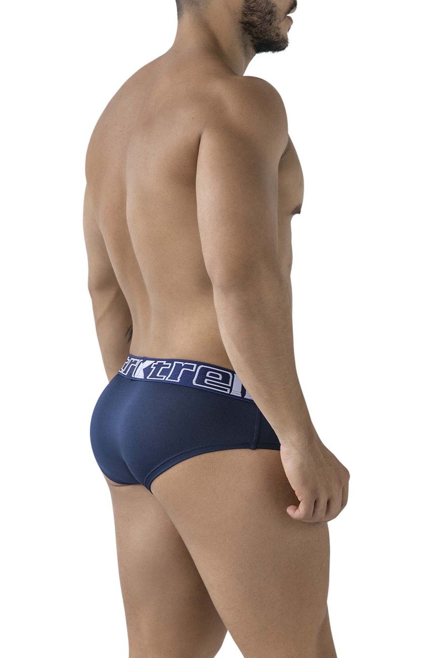 Navy blue Xtremen microfiber brief by CITYBOYZ USA with smooth fabric and comfortable fit, displayed on a plain white background.