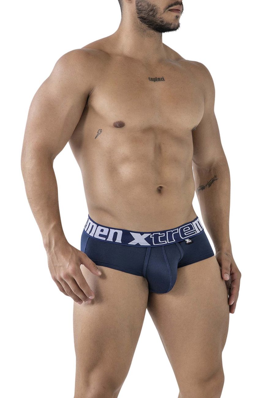 Navy Xtremen microfiber men's brief by CITYBOYZ★USA, showcasing smooth fabric and comfortable fit.