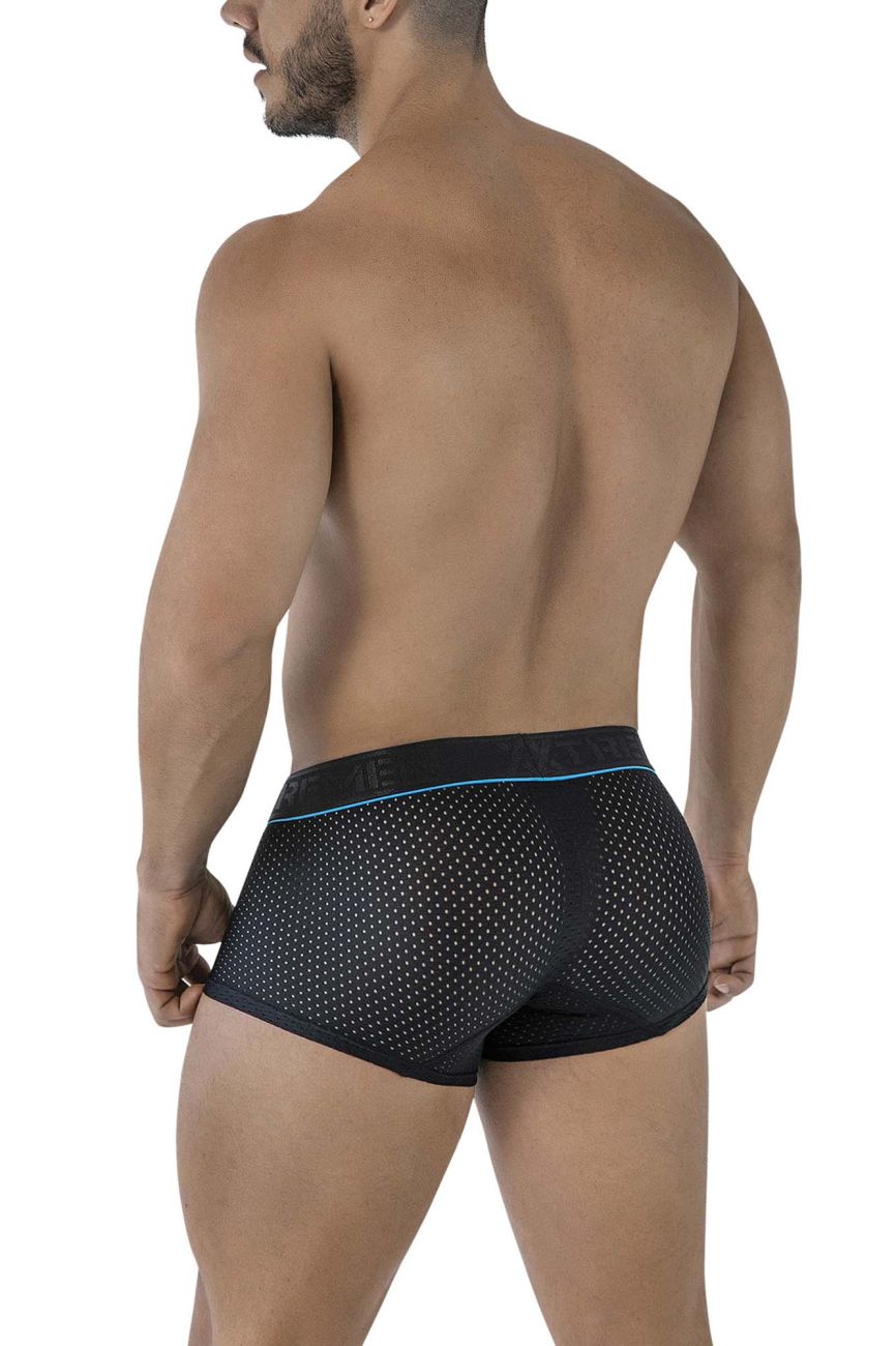 Black Xtremen microfiber trunk by CITYBOYZ USA featuring smooth fabric and a comfortable fit, displayed on a white background.