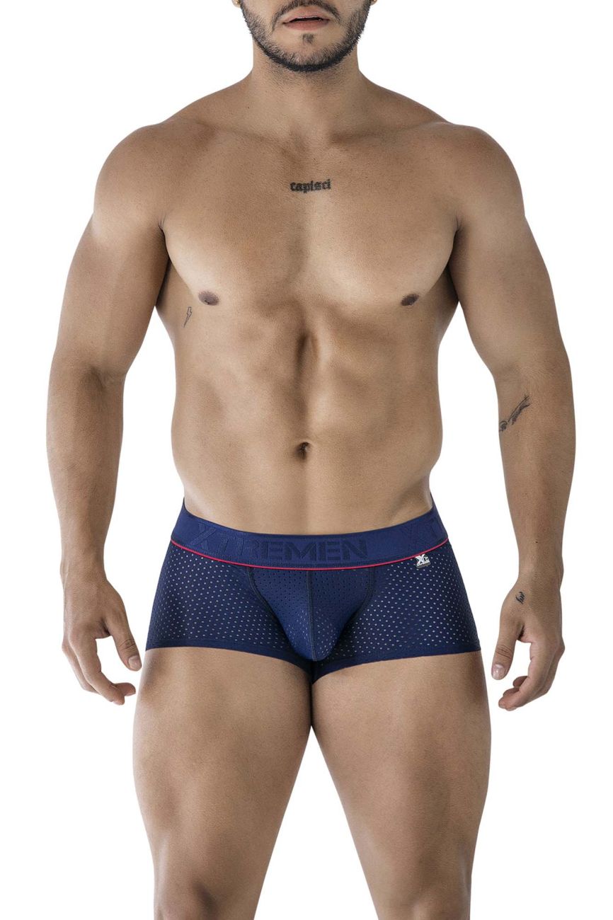 Navy Xtremen microfiber trunk by CITYBOYZ USA, featuring a comfortable waistband and smooth fabric for everyday wear.