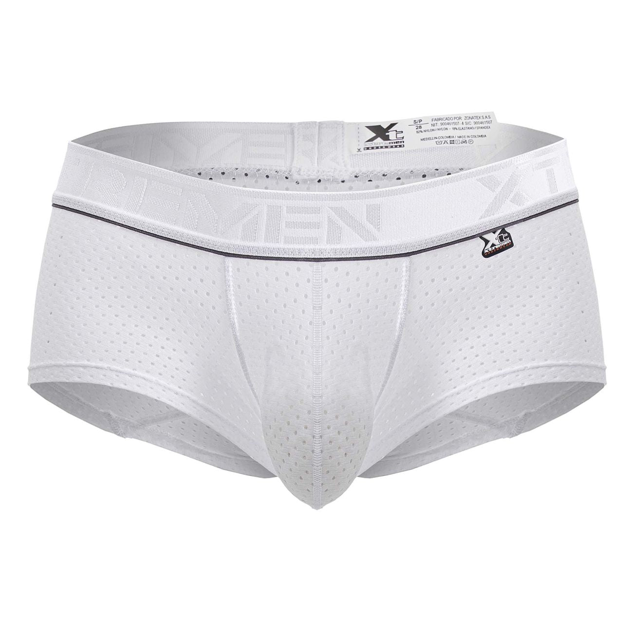 White Xtremen microfiber trunk by CITYBOYZ★USA, showcasing its smooth fabric, comfortable fit, and modern design.