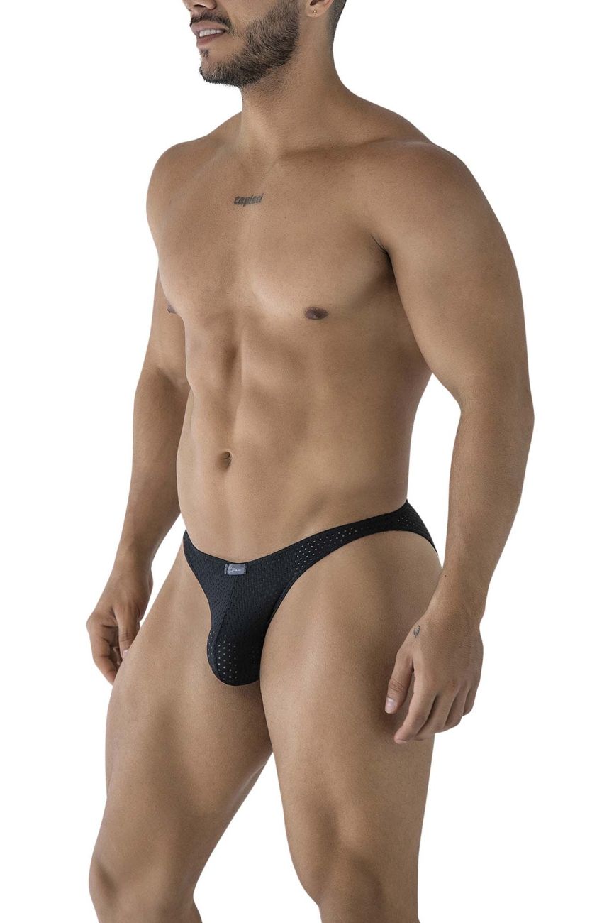 Black Xtremen Microfiber Bikini 91215B by CITYBOYZ USA featuring a sleek, comfortable bikini style with smooth microfiber fabric.