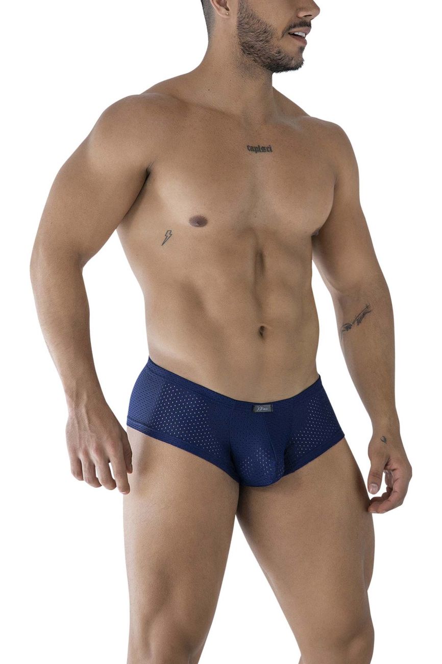 Dark blue Xtremen microfiber trunk by CITYBOYZ★USA, showcasing a sleek, comfortable fit and smooth fabric design.