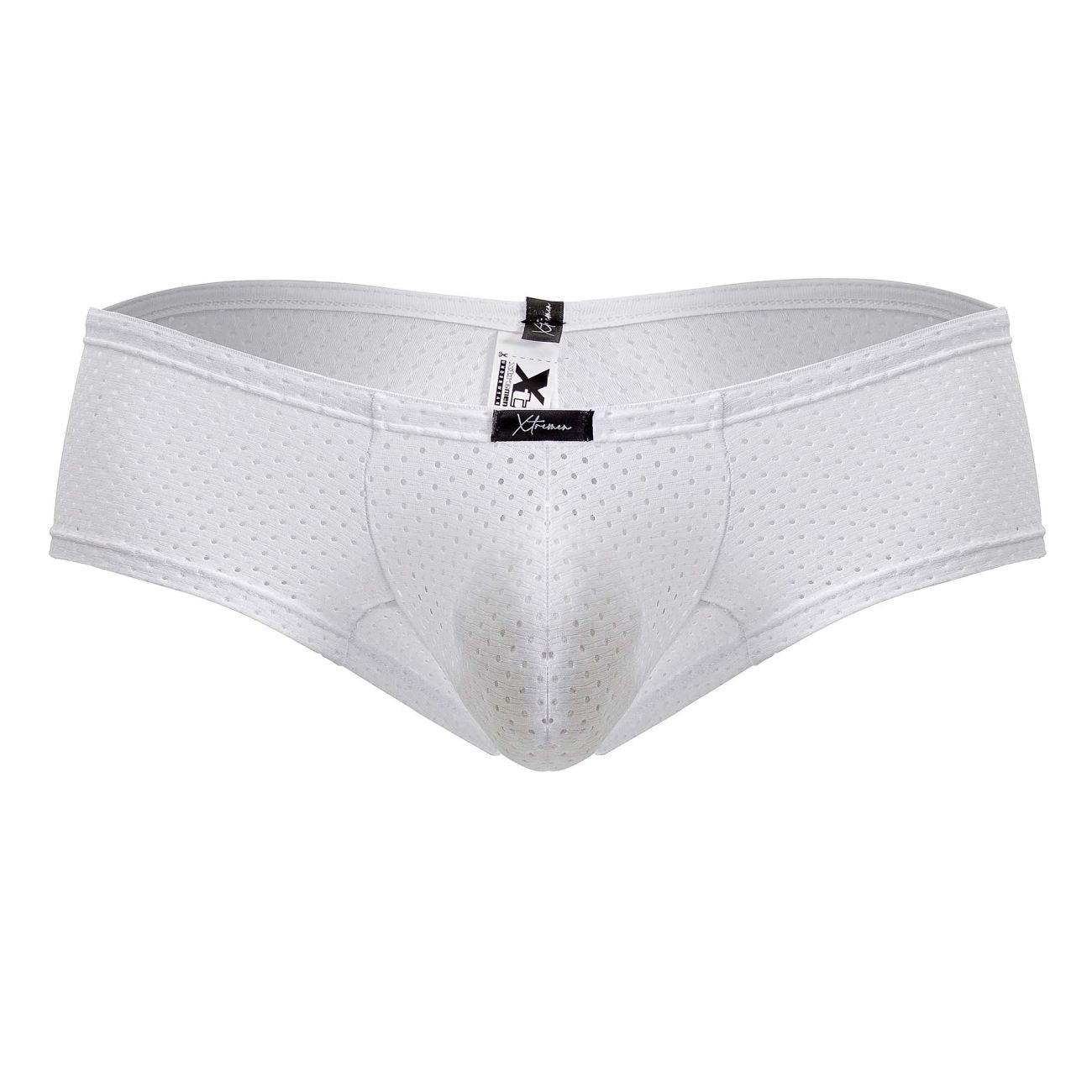 White Xtremen microfiber trunk by CITYBOYZ★USA, featuring a snug fit and smooth fabric for comfortable everyday wear.