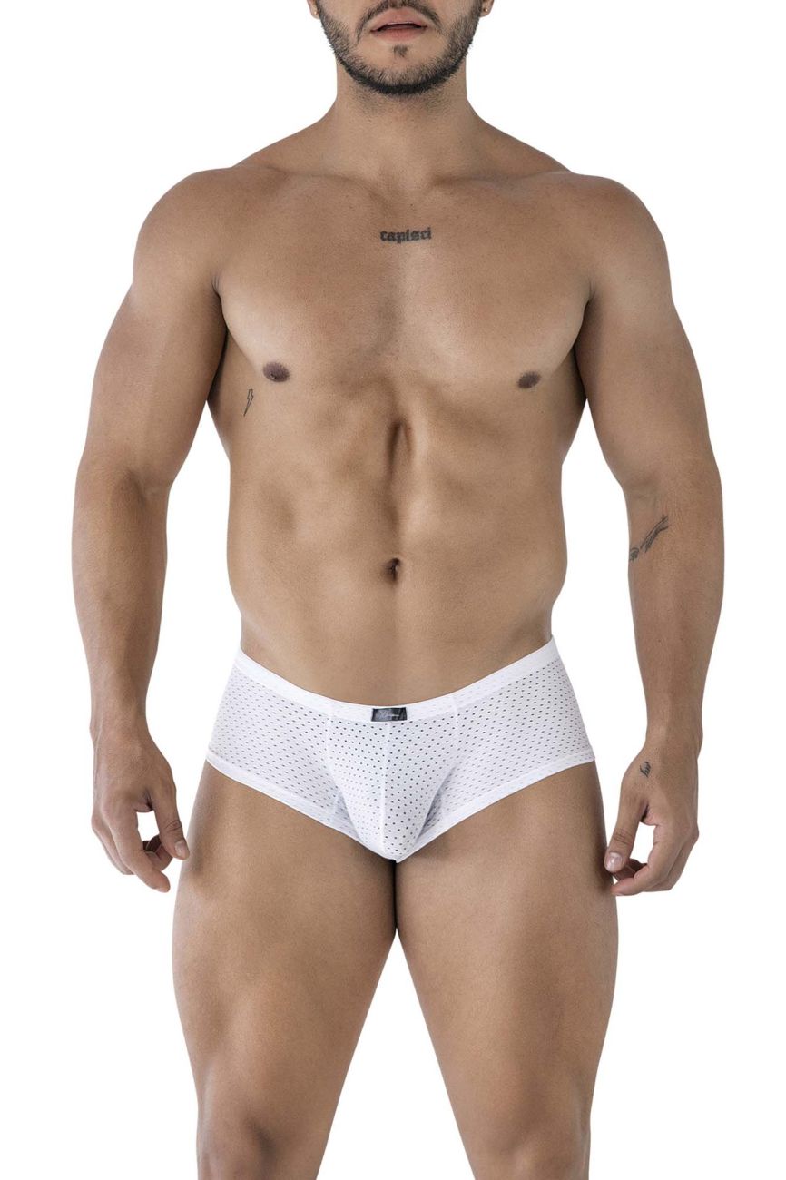 White Xtremen microfiber trunk by CITYBOYZ★USA, showcasing a close-up of the comfortable, well-fitting men's trunk underwear.