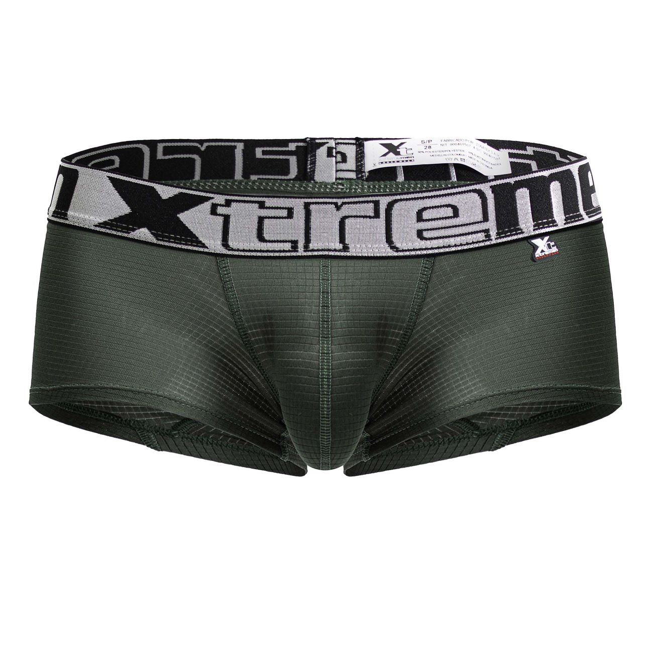 Green Xtremen microfiber trunk by CITYBOYZ USA, featuring a snug fit and comfortable elastic waistband.