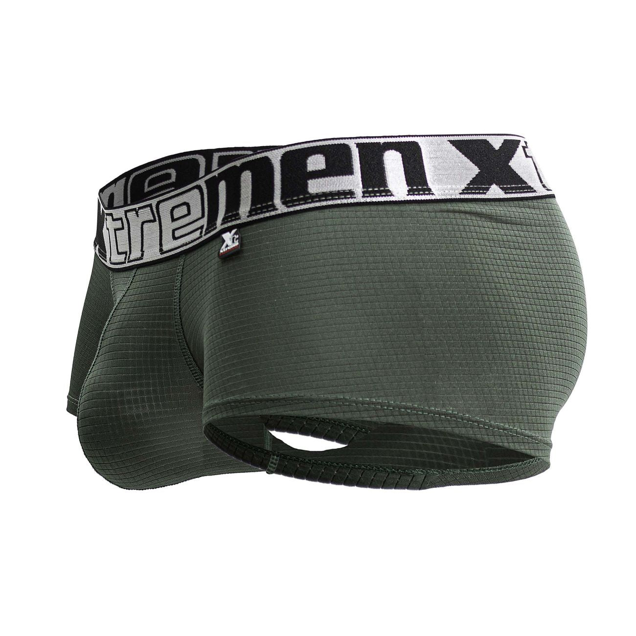 Green Xtremen microfiber trunk by CITYBOYZ★USA, featuring a comfortable fit and smooth fabric, displayed on a model.